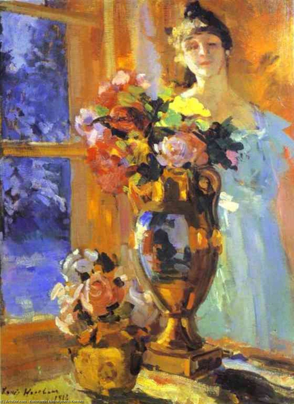 Still Life With Z. Pertseva's Portrait — Konstantin Alexeievitch Korovin