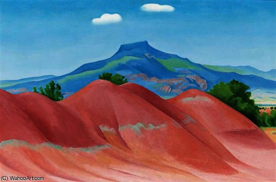 Red Hills With Pedernal, White Clouds — Джорджия О’кифф