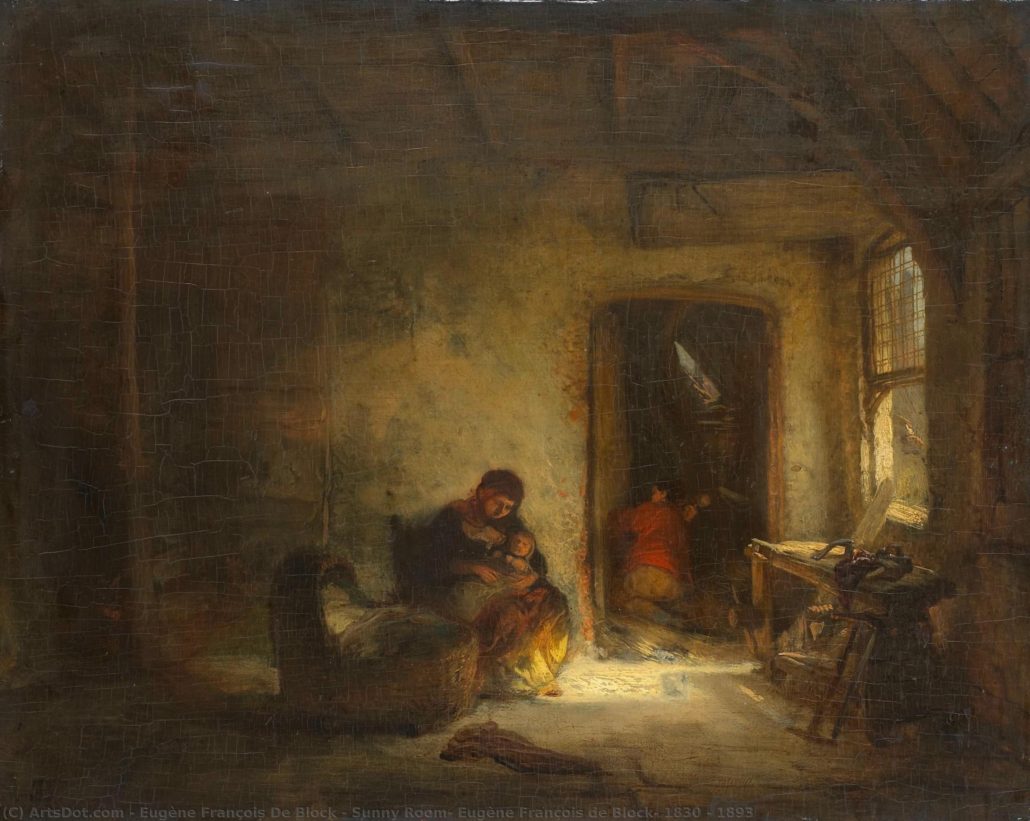 Sunny Room, Eugène François De Block, 1830 - 1893 — Eugène-françois De Block