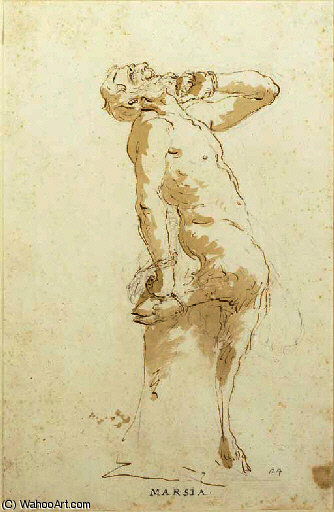 Marsyas Standing In Profile To The Right — Giambattista Tiepolo
