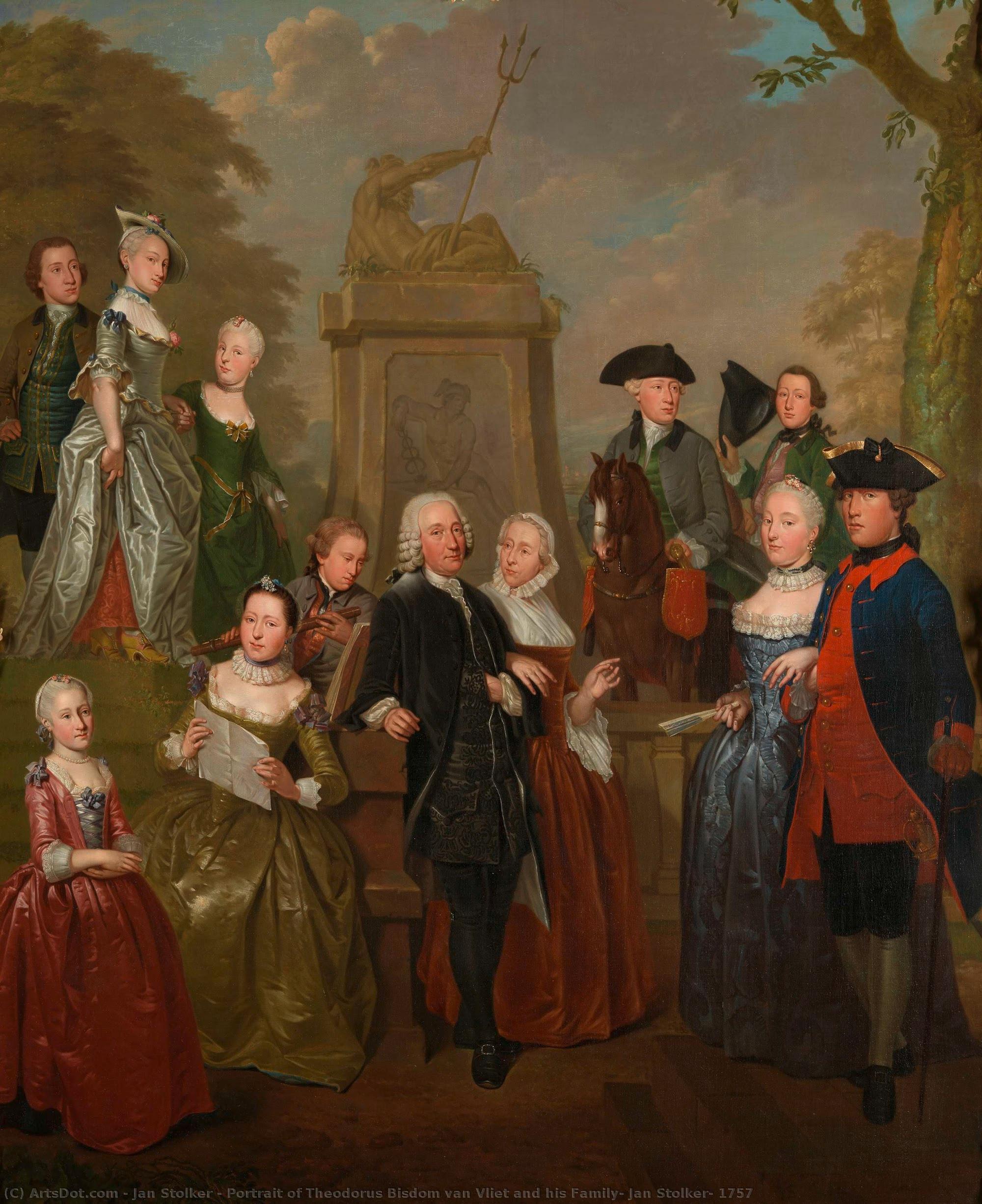 Portrait Of Theodorus Bisdom Van Vliet And His Family, Jan Stolker, 1757 — Jan Stolker