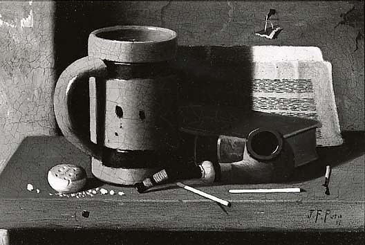 Tankard, Pipe, Matches And Biscuit, (painting) — John Frederick Peto