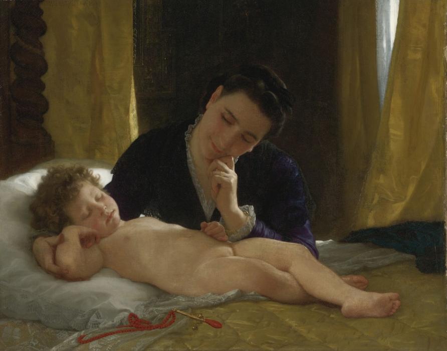 Jeune Mère Contemplant Son Enfant — William-adolphe Bouguereau