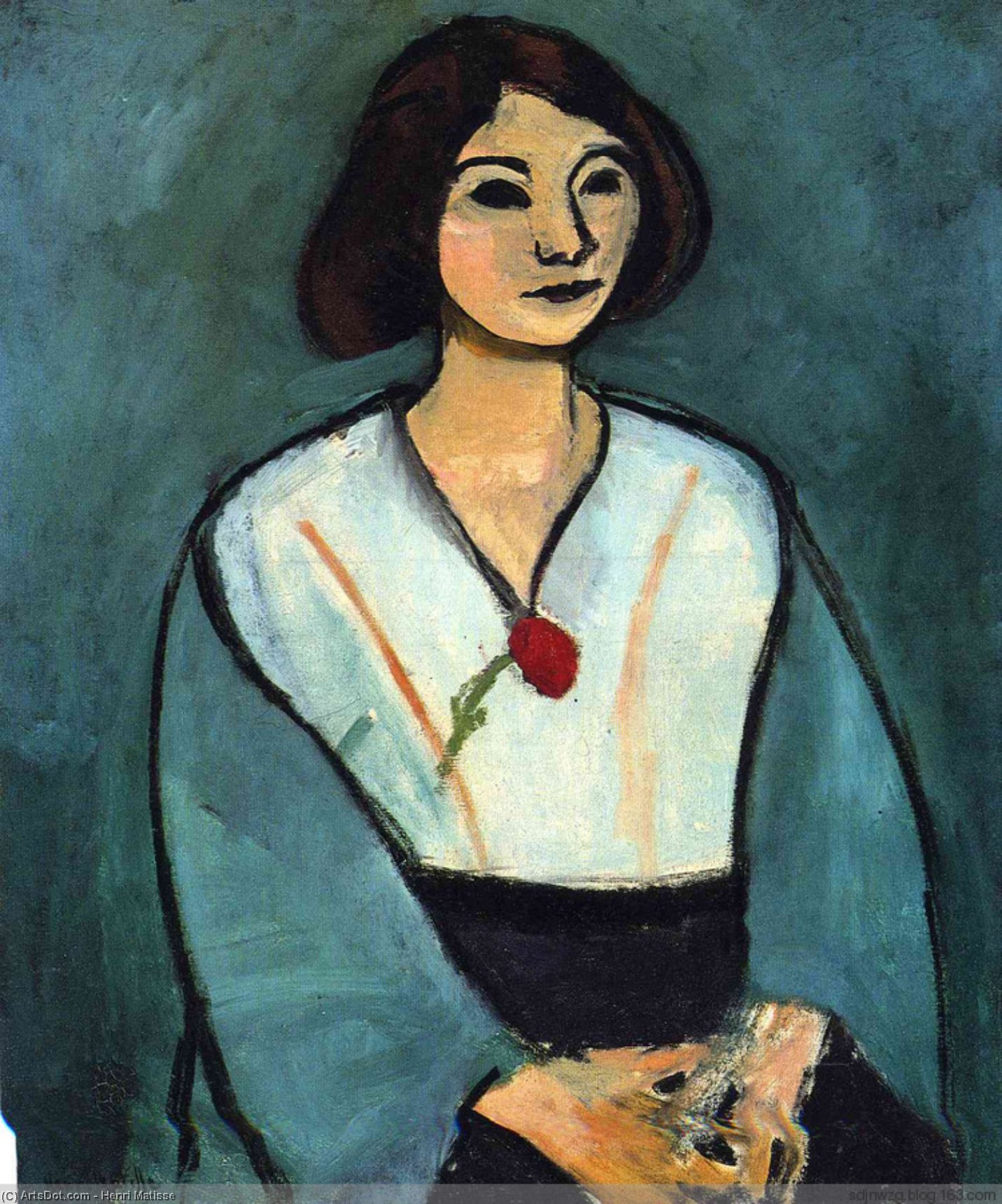 Woman In Green With A Carnation — Henri Matisse