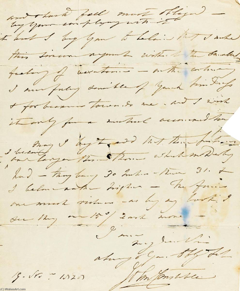 Autograph Letter Signed ( John Constable ), To Henry Hebbert Esq — John Constable