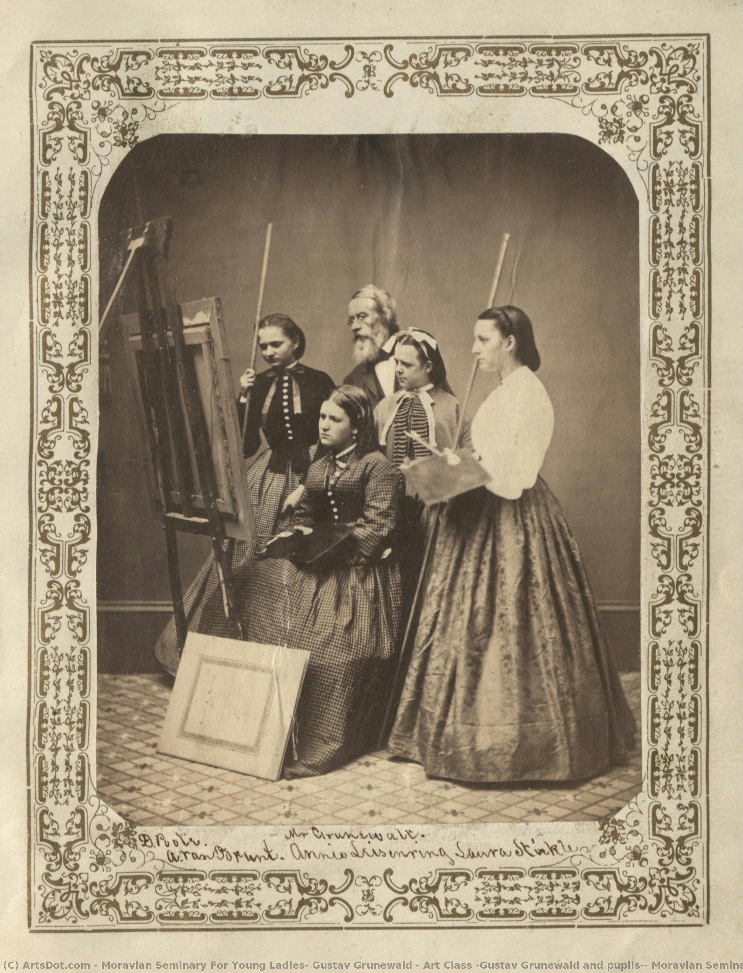 Art Class (gustav Grunewald And Pupils), Moravian Seminary, Bethlehem, Pa — Moravian Seminary For Young Ladies, Gustav Grunewald