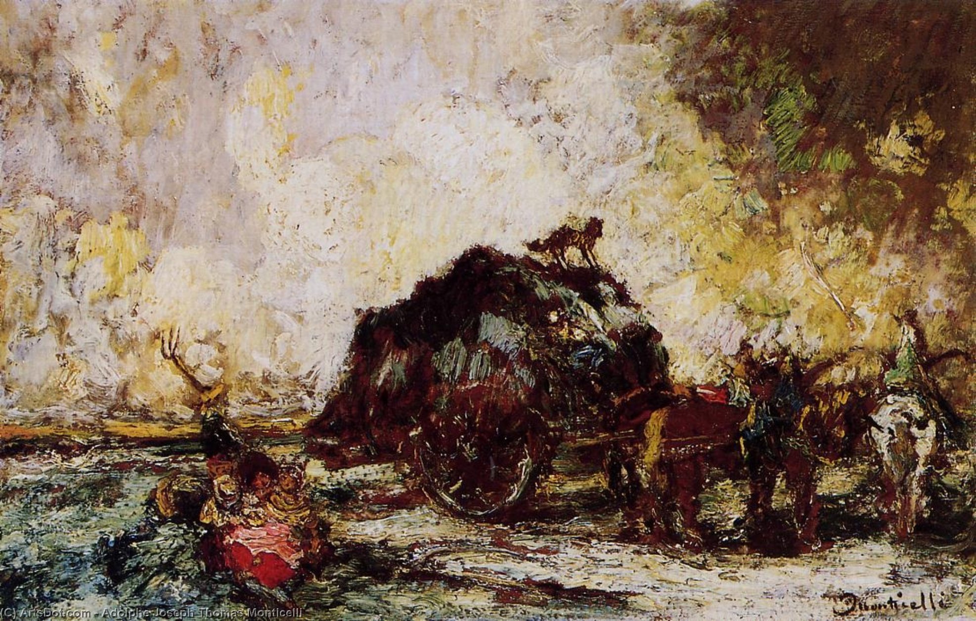 The Hay Card — Adolphe Joseph Thomas Monticelli