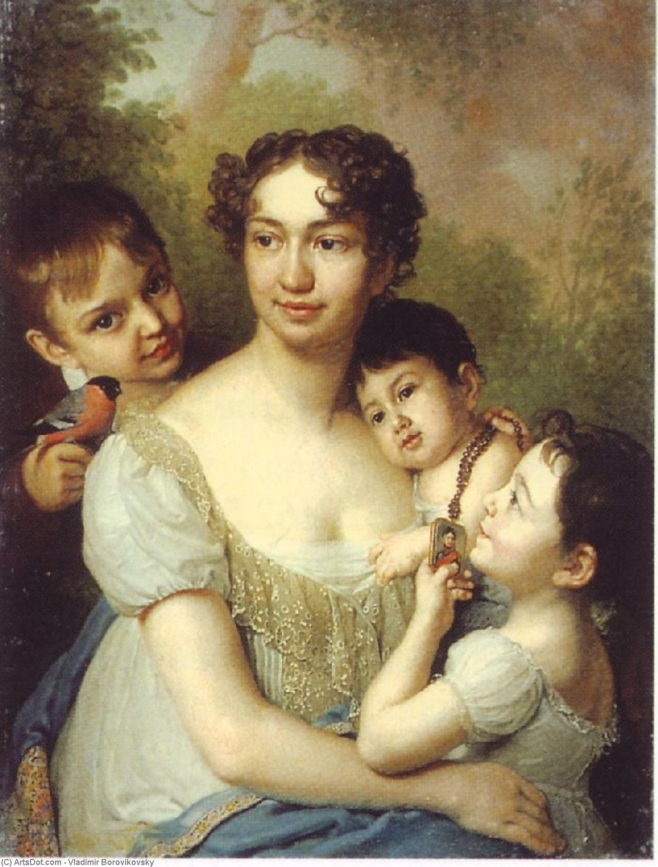 Elena P. Balashov, Ur. Beketov With Children Dimitri, Anna And Peter — Vladimir Lukich Borovikovsky