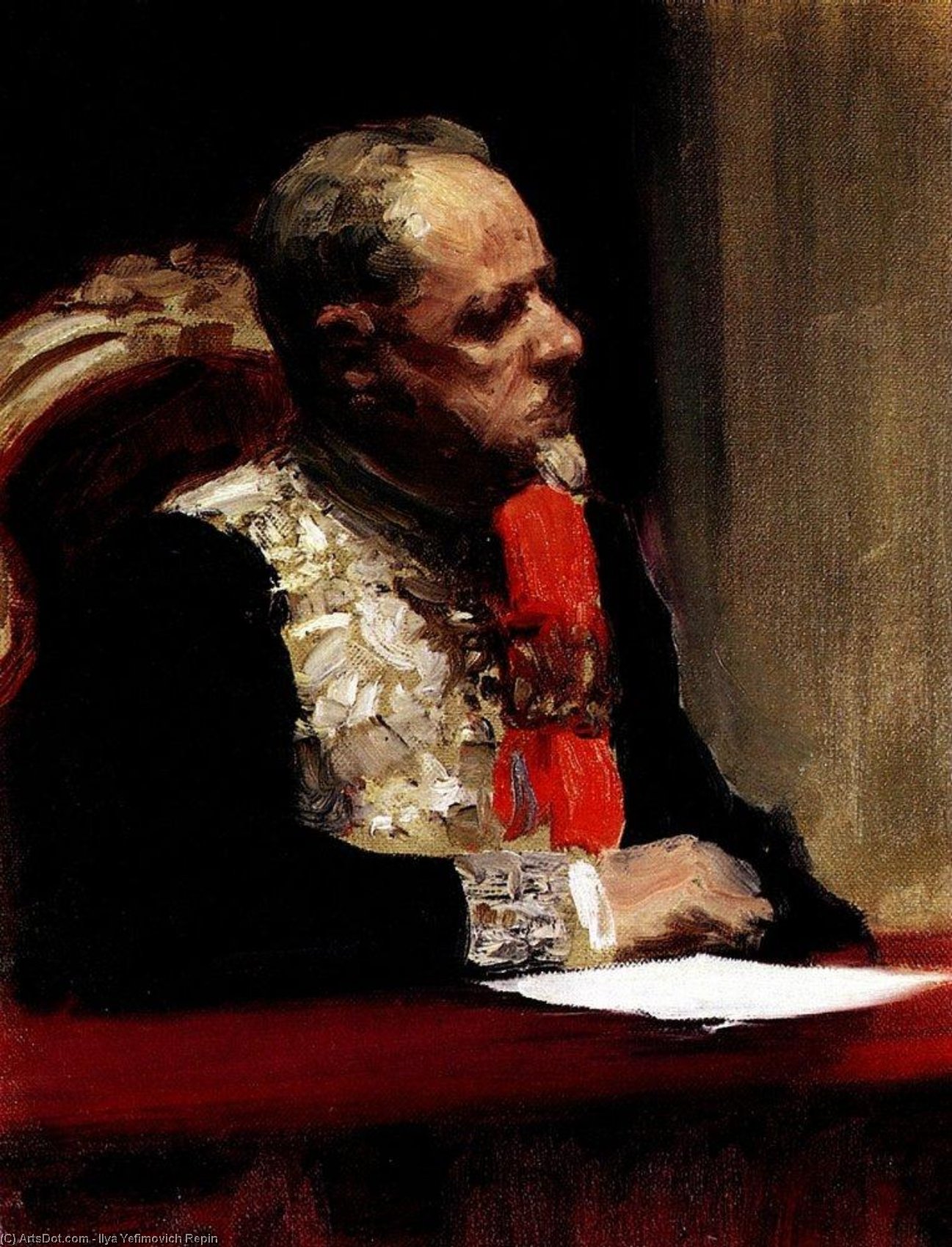 Portrait Of Minister Of Ways Of Communication And Member Of State Council, Prince Mikhail Ivanovich Khilkov. Study. — イリヤ・エフモヴィチ・レピン