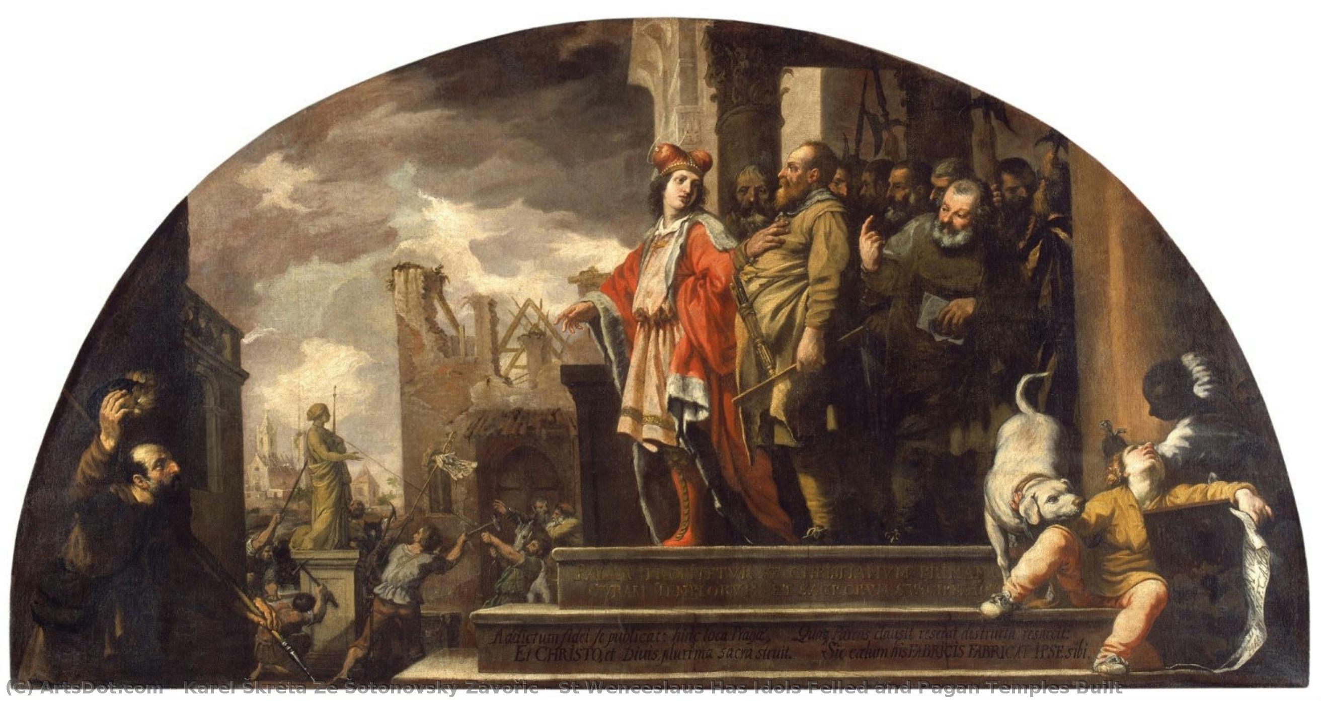 St Wenceslaus Has Idols Felled And Pagan Temples Built — Karel Škréta Ze Šotonovský Závořic