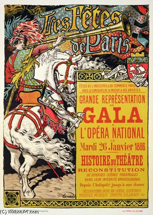 Poster Advertising The 'fetes De Paris — Эвге́н Самуэ́ль Грассэт