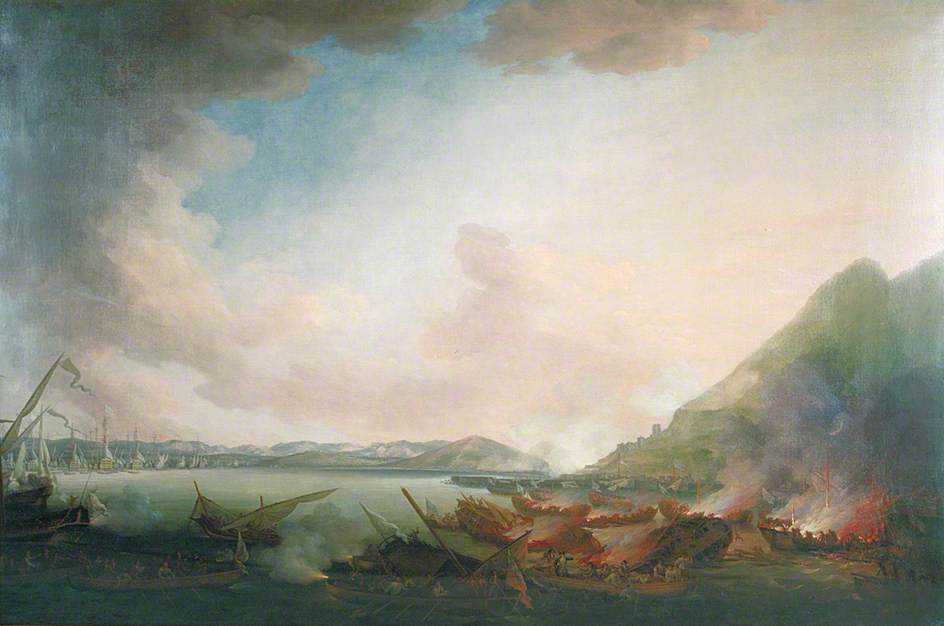 The Defence Of Gibraltar, With The English Taking Up The Spanish And French Sailors In Distress, 14 September 1782 — Richard Paton