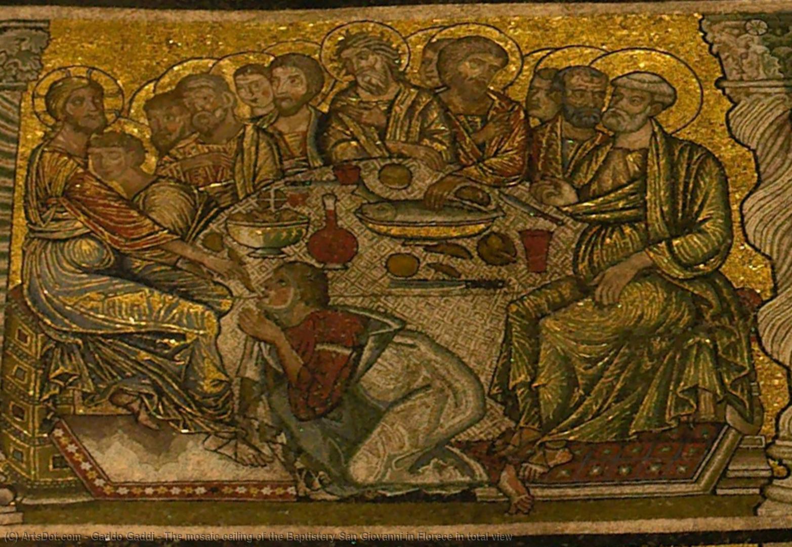 The Mosaic Ceiling Of The Baptistery San Giovanni In Florece In Total View — Gaddo Gaddi