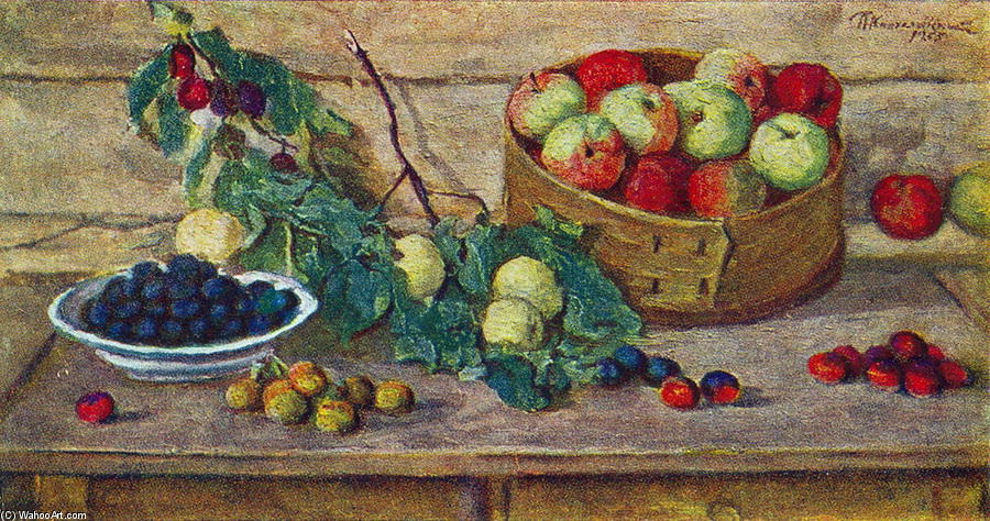 Still Life. Apples In A Sieve. — Pyotr Konchalovsky