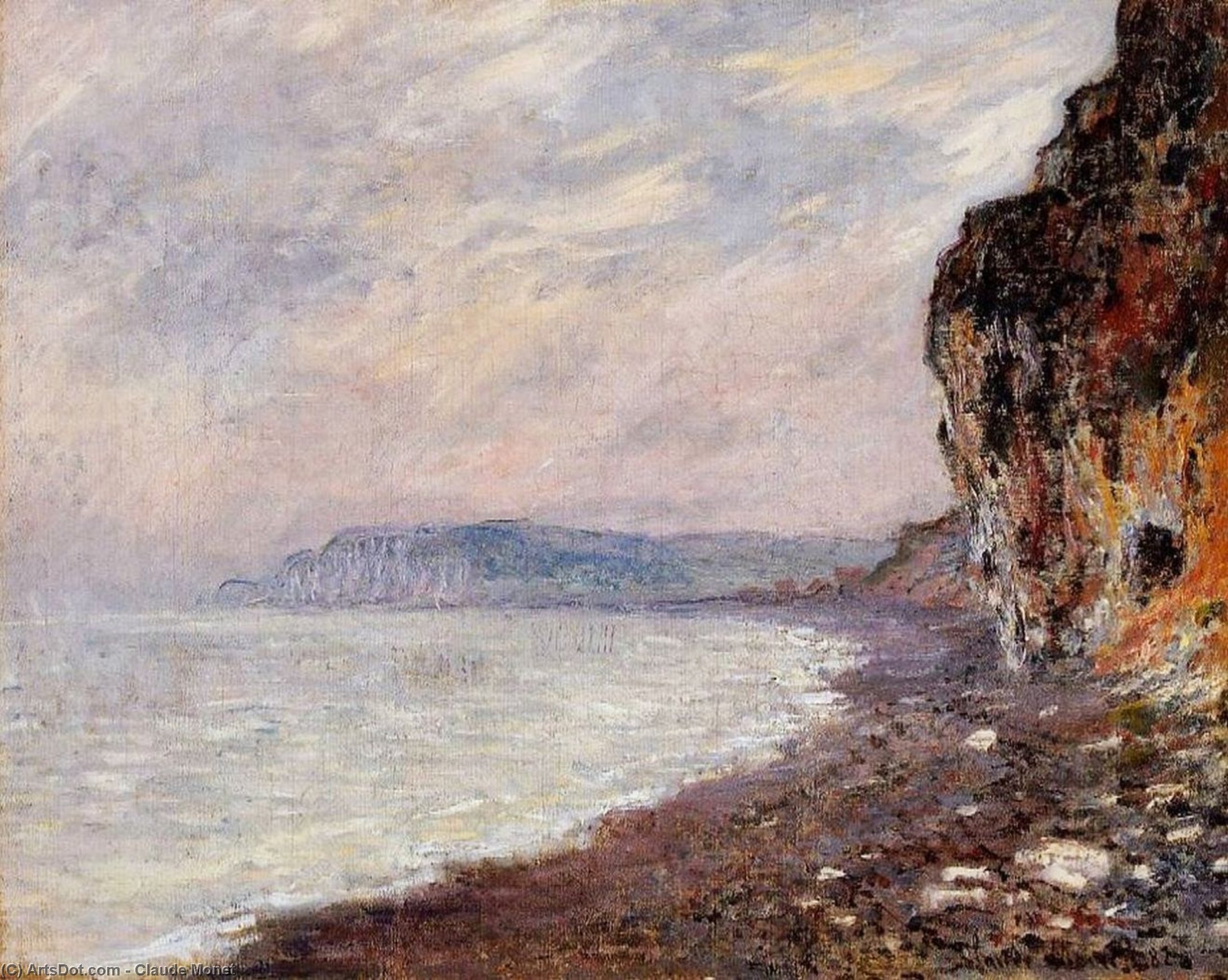 Die Klippen Von Pourville Im Nebel — Claude Monet
