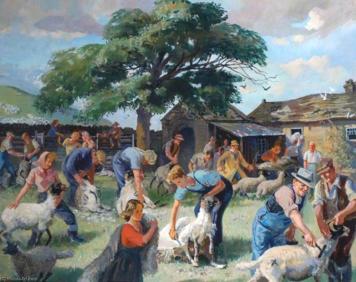 Sheep Shearing In Baldersdale, County Durham — John Thomas Young Gilroy