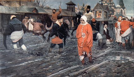 A Seventeenth Century Moscow Street On A Holiday — Andrei Petrovich Ryabushkin