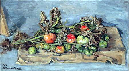 Still Life. Tomatoes On The Bag. — Pyotr Konchalovsky