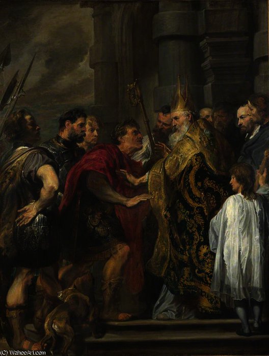 The Emperor Theodosius Is Forbidden By Saint Ambrose To Enter Milan Cathedral — Sir Anthony Van Dyck