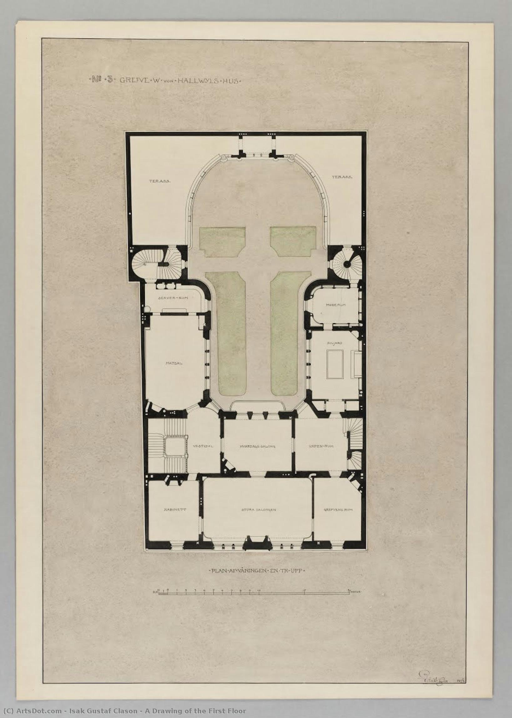 A Drawing Of The First Floor — Isak Gustaf Clason