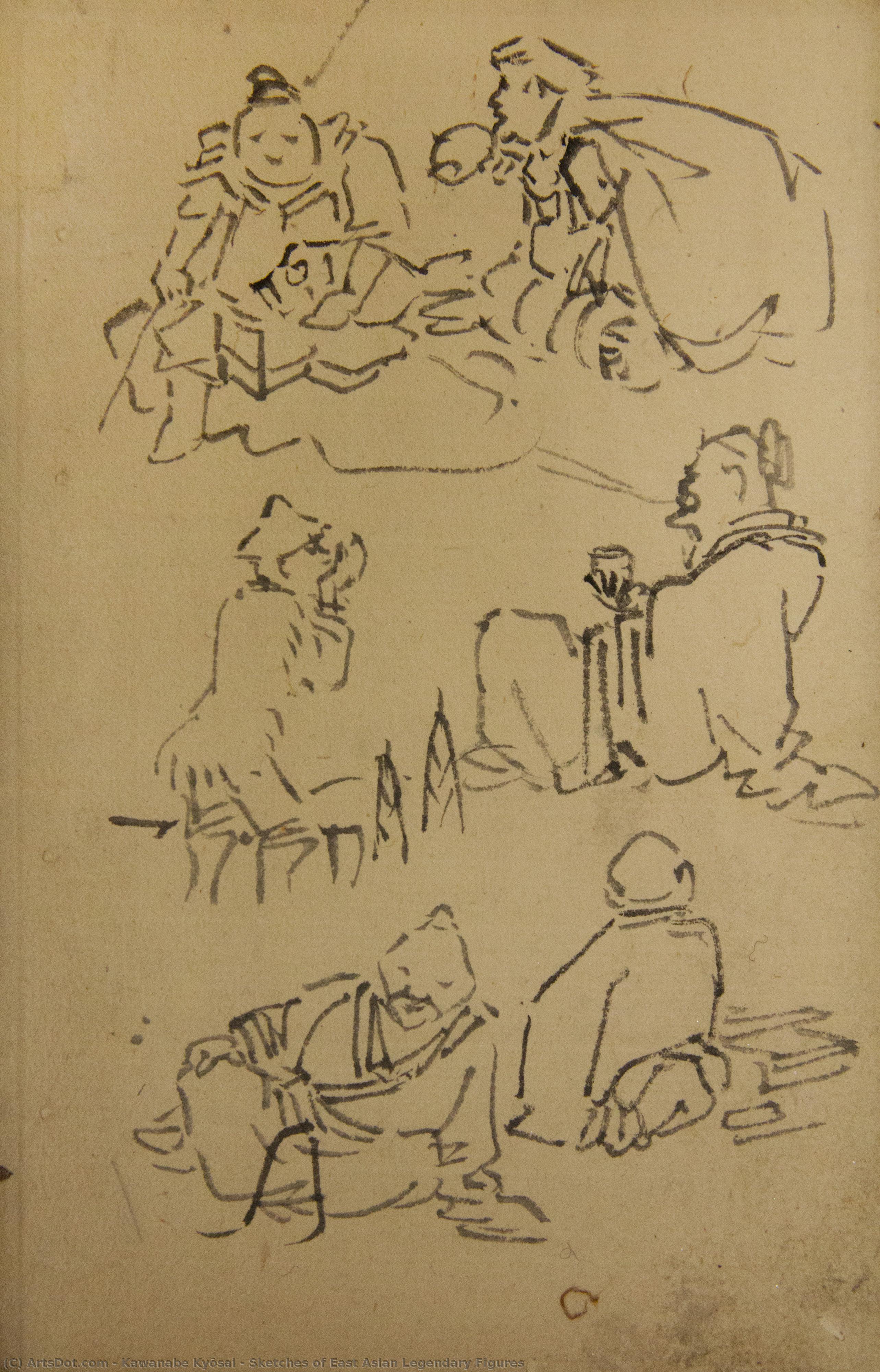 Sketches Of East Asian Legendary Figures — Kawanabe Kyōsai