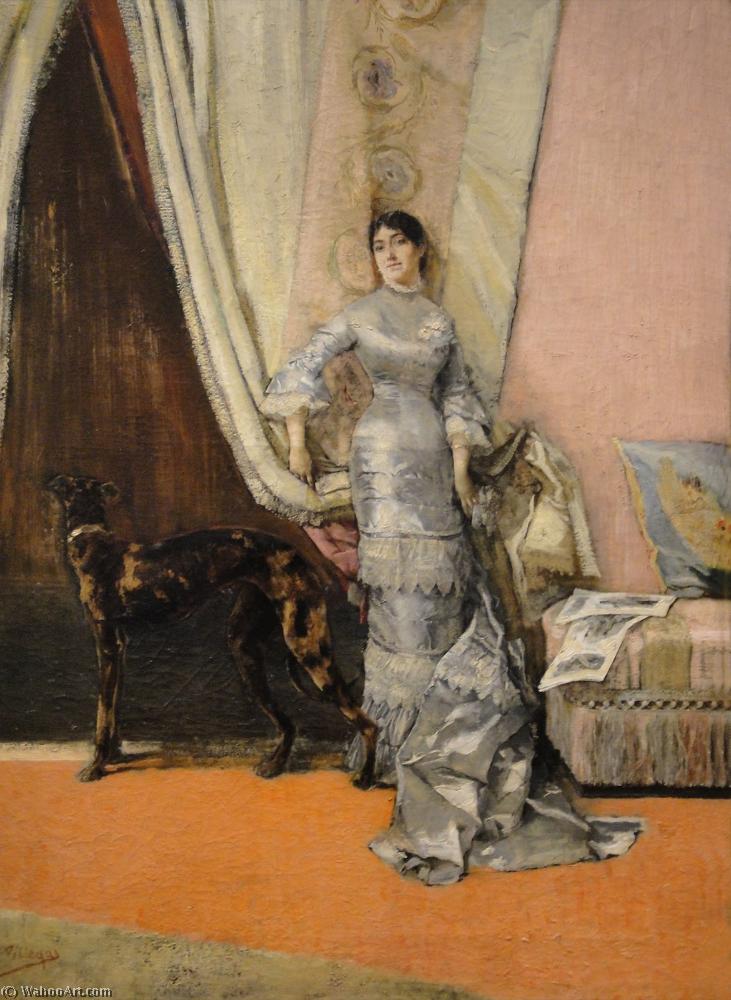 Portrait Of Lucia Monti With Dog — José Villegas Cordero