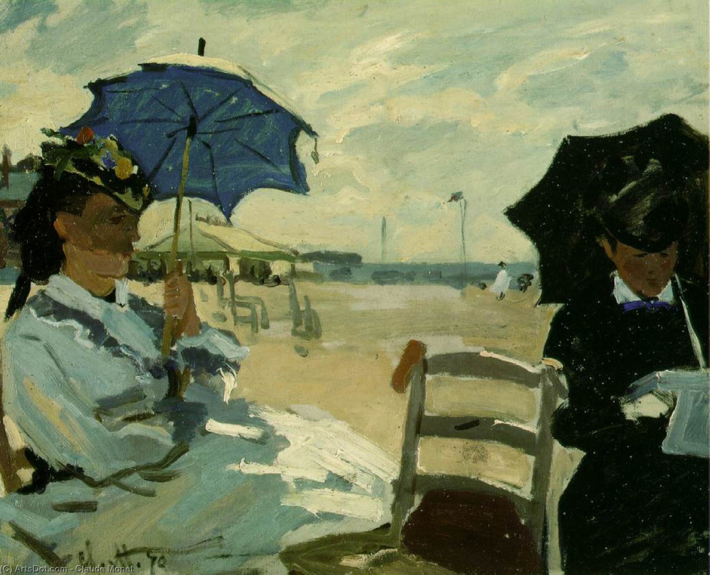 Die Strandpromenade Von Trouville — Claude Monet