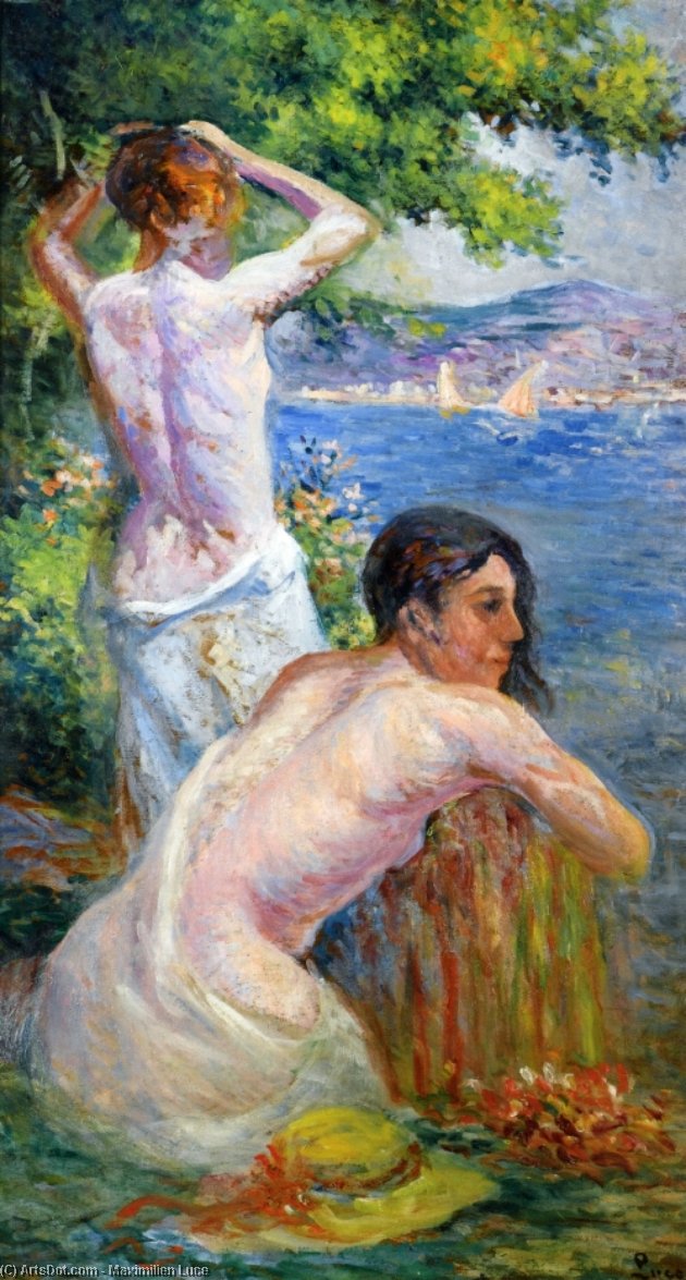Saint Tropez, Two Woman By The Gulf — Maximilien Luce