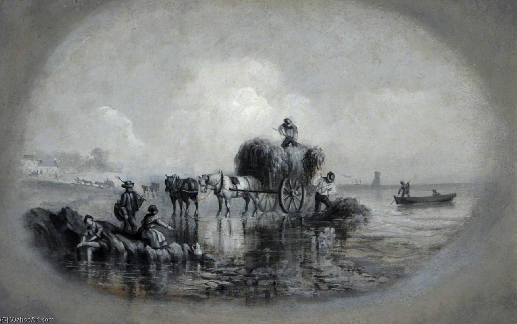 Gathering Vraic With Horse And Cart, Jersey — Philip John Ouless