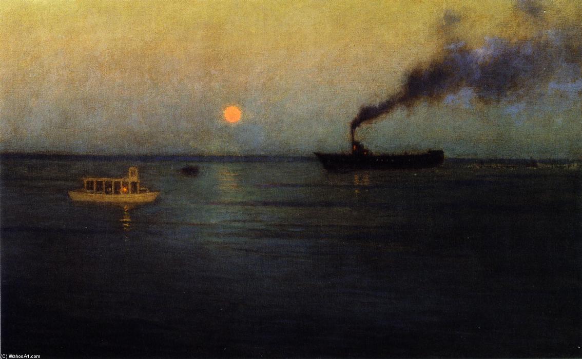 Rosy Moon Off Charleston Harbor — Lowell Birge Harrison