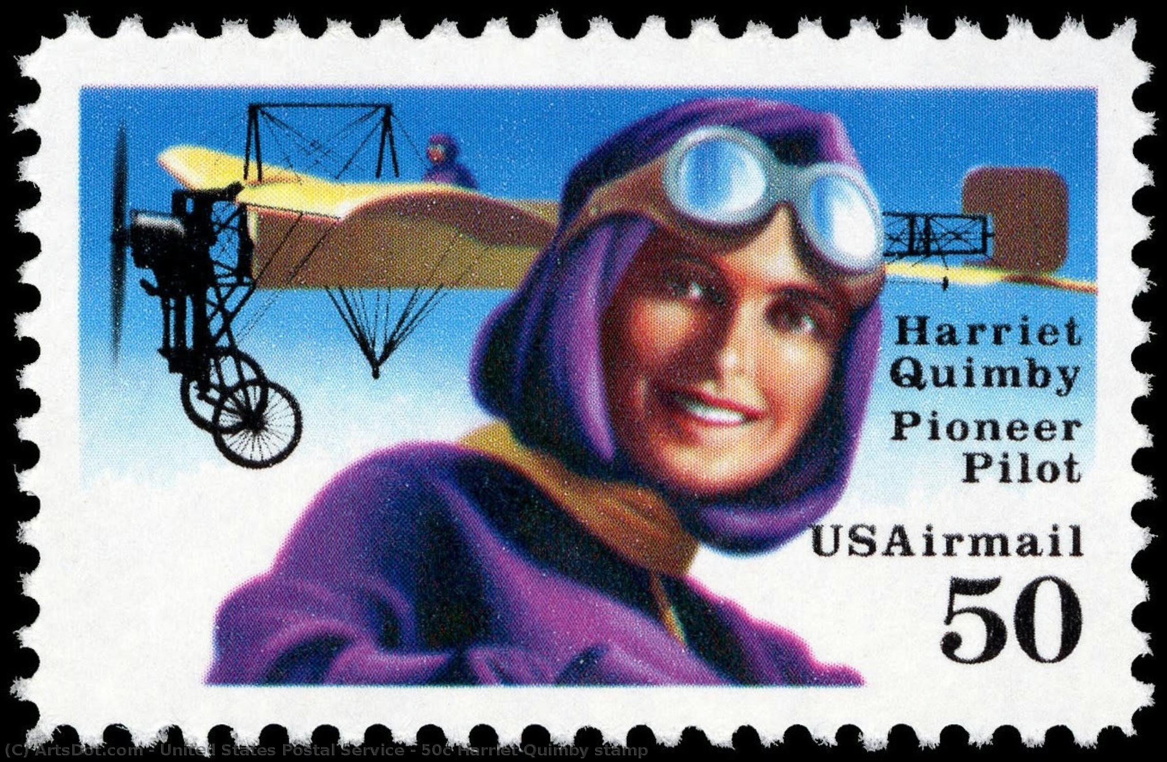 50c Harriet Quimby Stamp — United States Postal Service