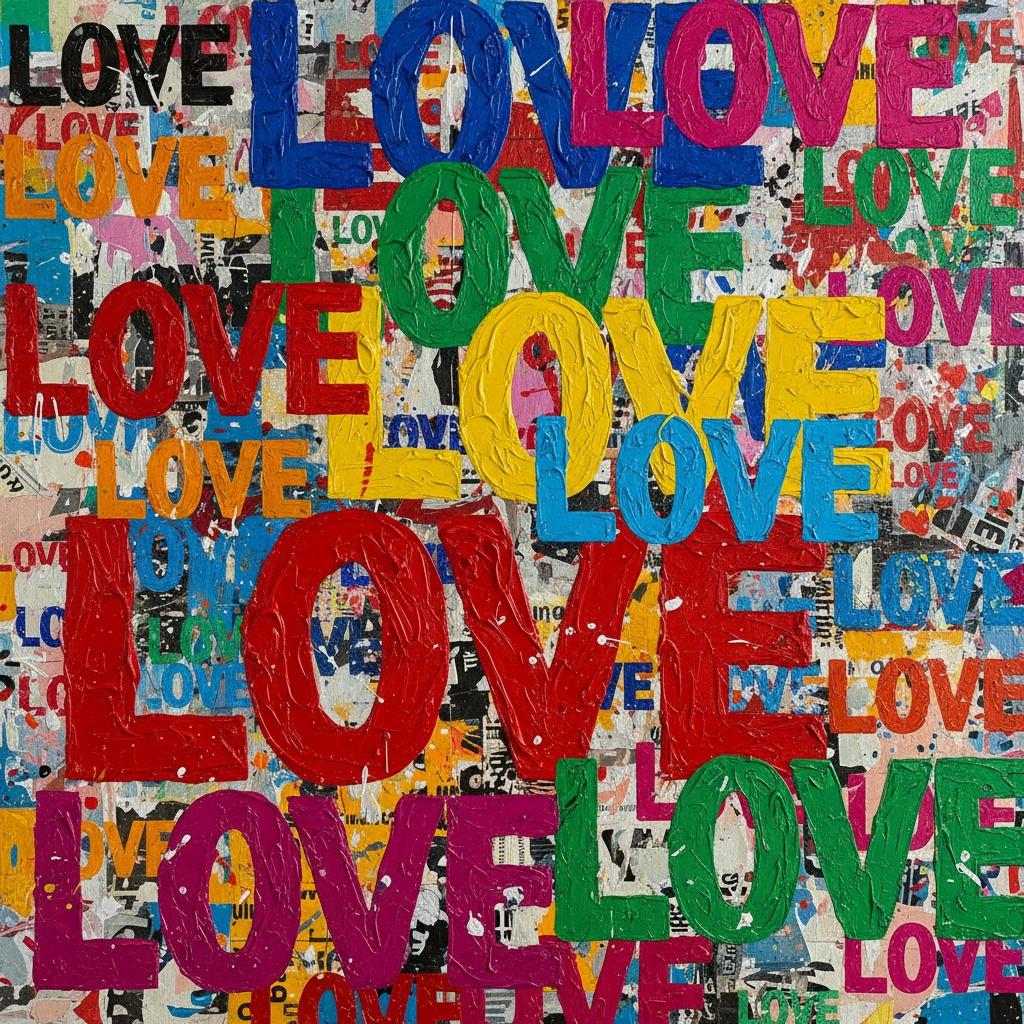 Fragmented Affection: A Monumental Polychromatic Study In Layered Typographic Chaos — David Moreau