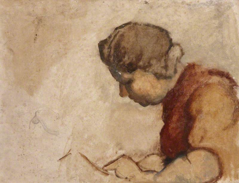 Study Of A Woman In Profile, Reading (unfinished) — Margaret Frances Anne Vane-tempest-stewart