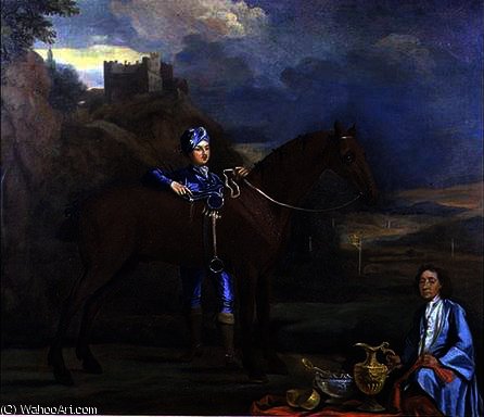 Portrait Of A Racehorse And Jockey — Johann Closterman