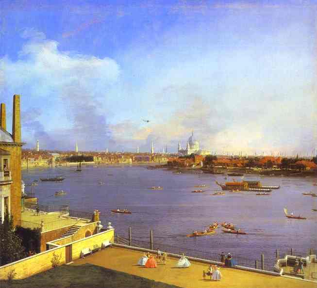 London - The Thames And The City Of London From Richmond House — Canaletto