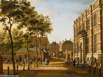 The Mauritspoort And The Binnenhof Seen — Paulus Constantijn La Fargue