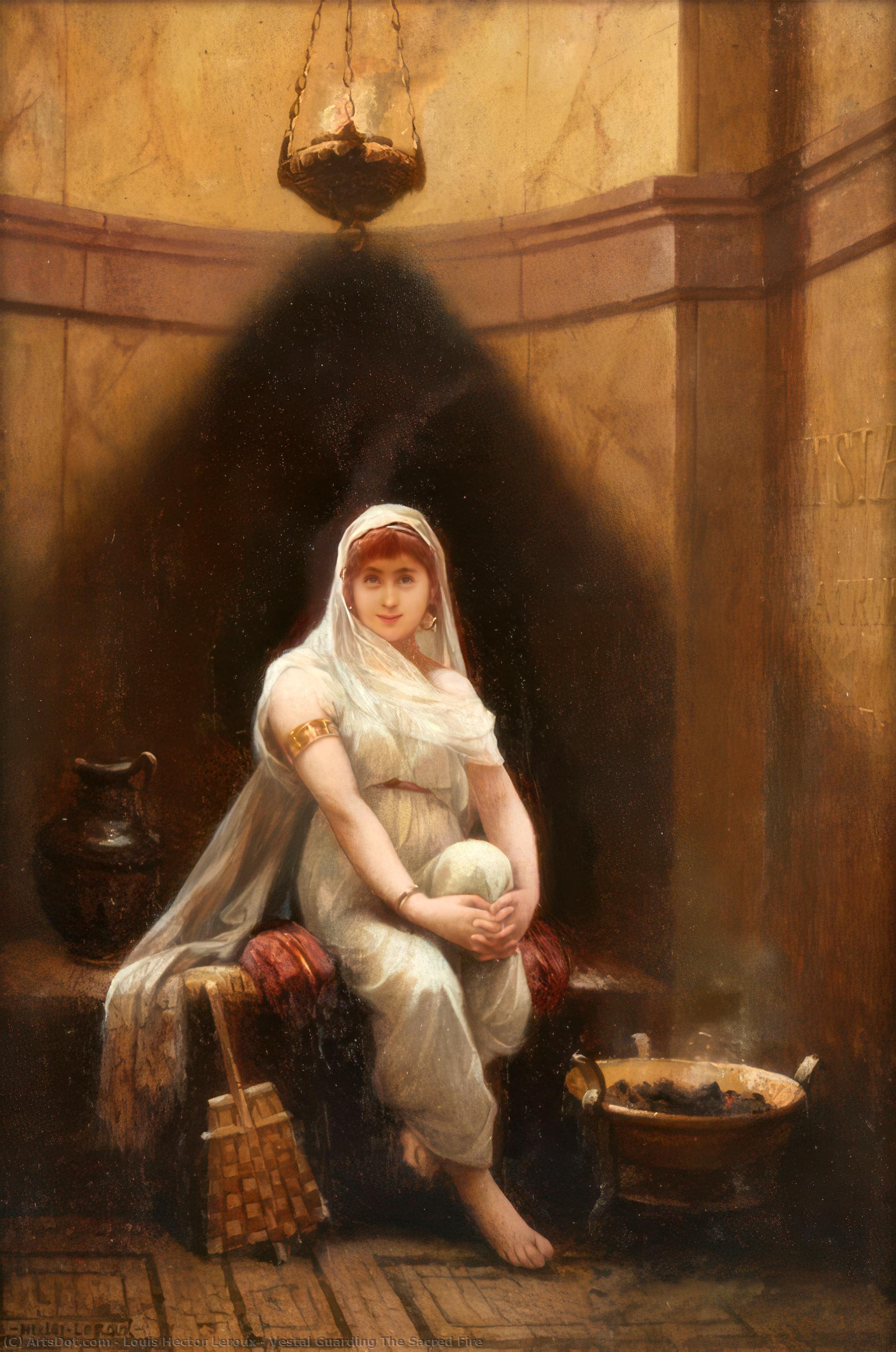 Vestal Guarding The Sacred Fire — Louis Hector Leroux