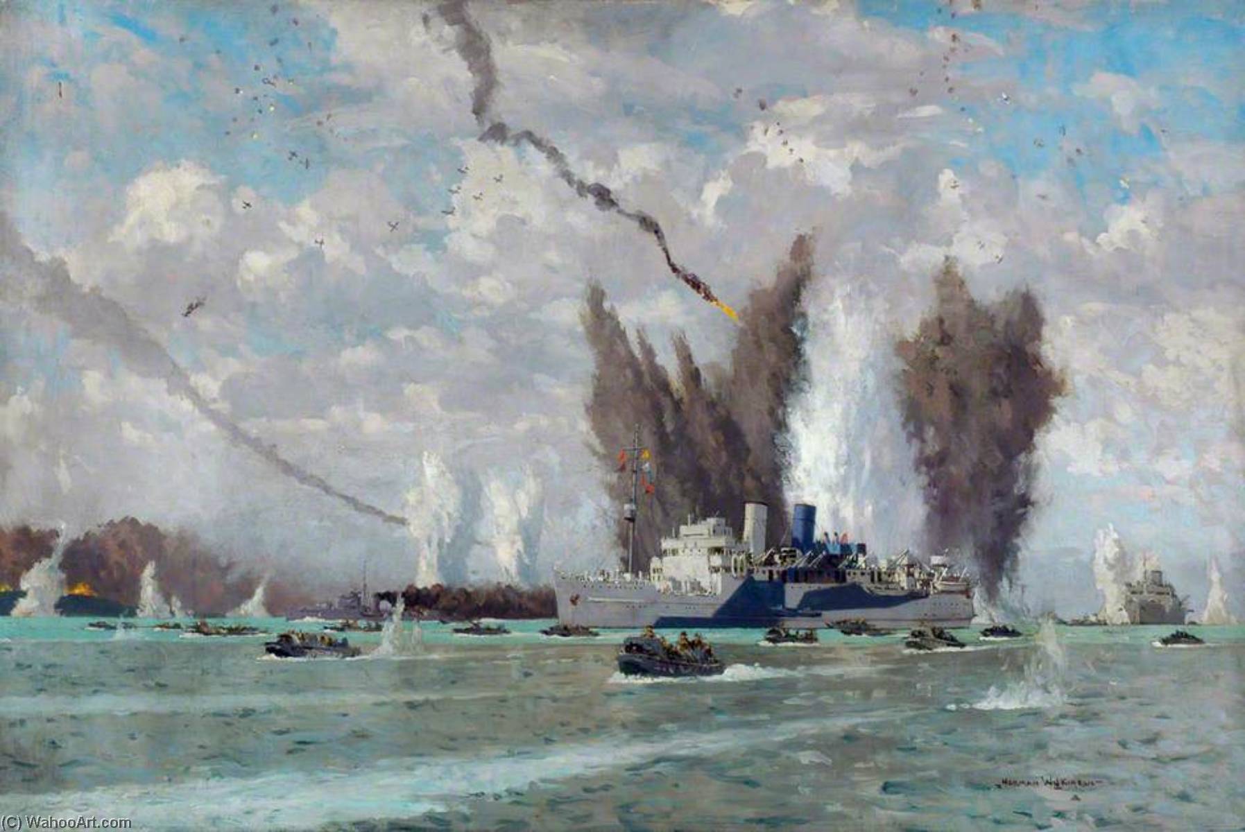 London, Midland And Scottish Railway Steamer Ss 'duke Of York' And Other Ships Under Fire (the Lms At War Series) — Norman Wilkinson
