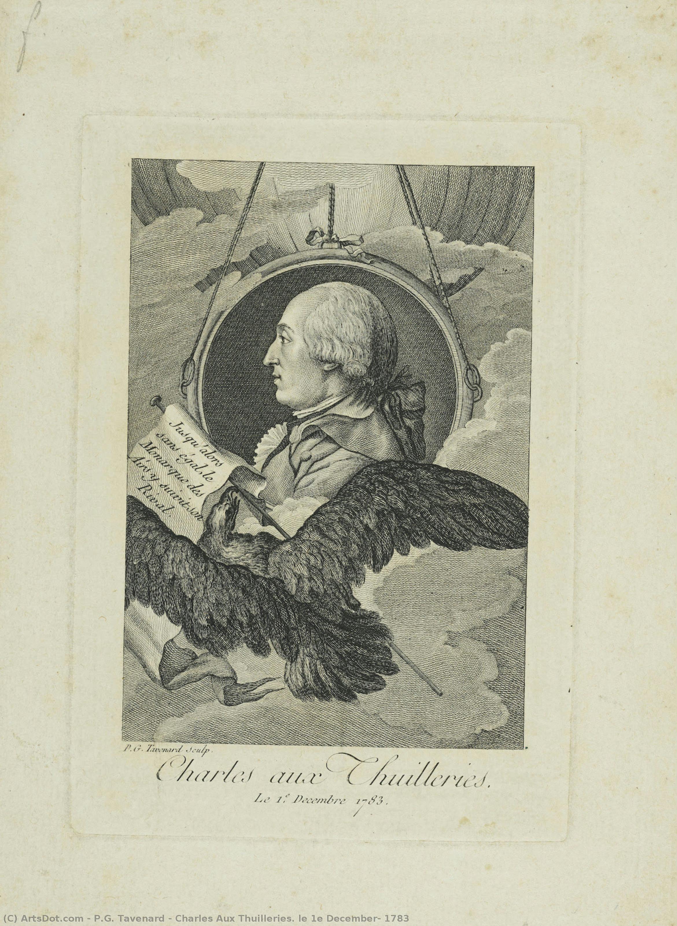Charles Aux Thuilleries. Le 1e December, 1783 — P.g. Tavenard