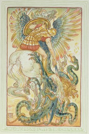 Bellerophon Fighting The Chimaera — Walter Crane