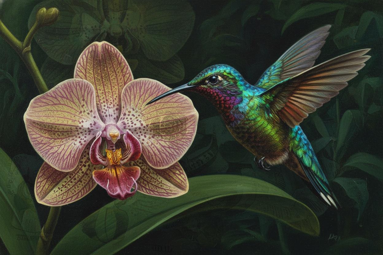 Equilibrio Iridiscente: Un Momento Eterno En Flor — Guillaume Rolland