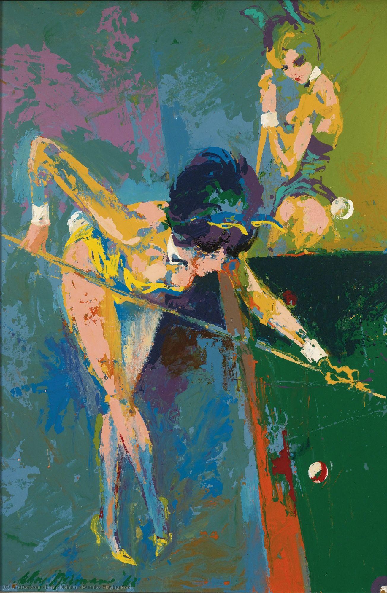 Bunnies Playing Pool — Leroy Neiman