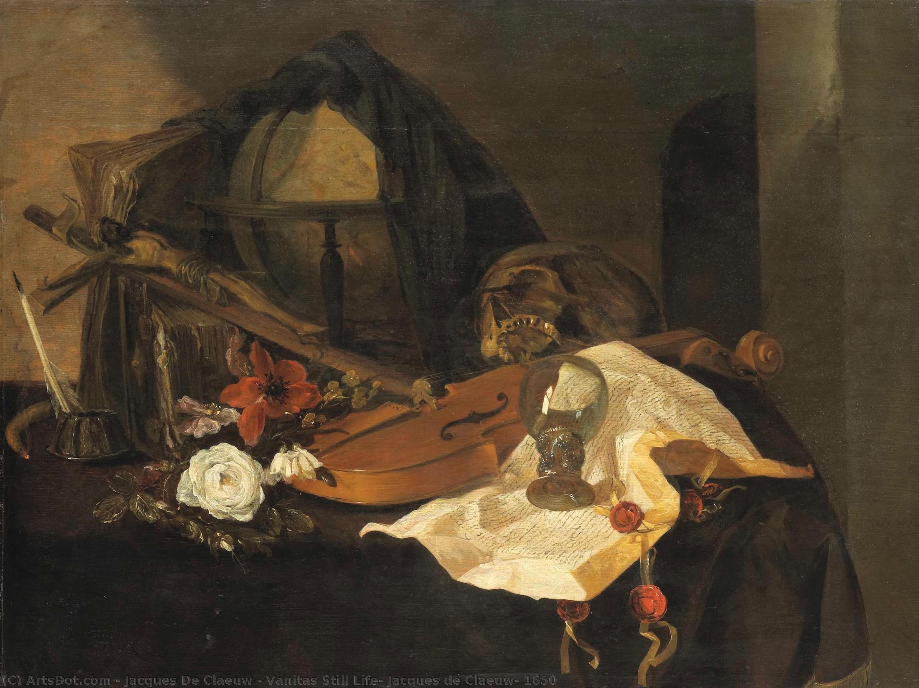 Vanitas Still Life, Jacques De Claeuw, 1650 — Jacques De Claeuw