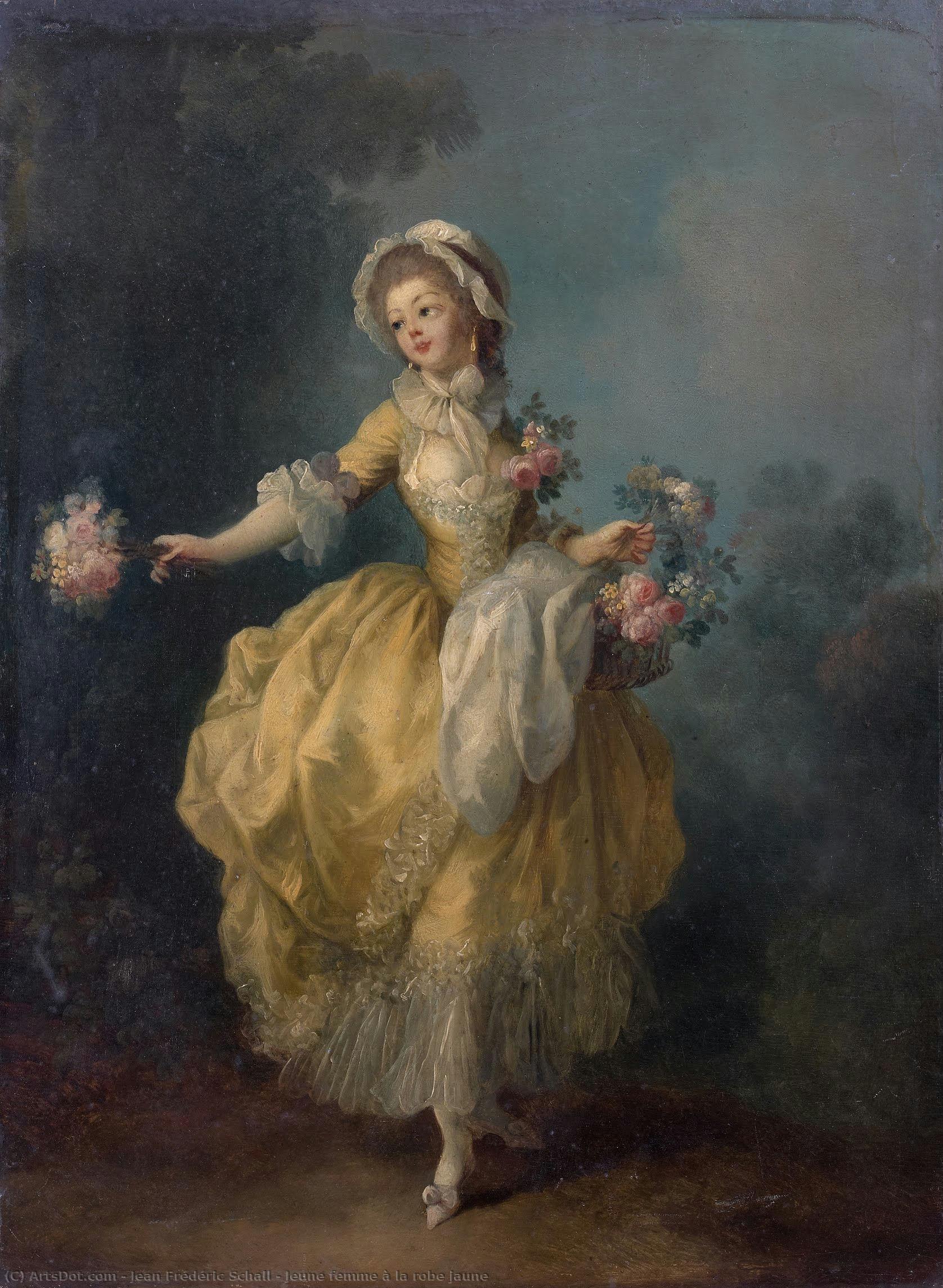 Jeune Femme À La Robe Jaune — Jean Frédéric Schall