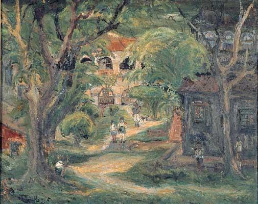 English New House Chen Cheng Po 1943 Canvas Oil Painting 90.5cm×72.7cm Collection Of Taipei Museum Of Fine Arts 中文 新樓 陳澄波 1943 畫布‧油彩 90.5cm×72.7cm 台北市立美術館典藏。 — Chen Cheng Po