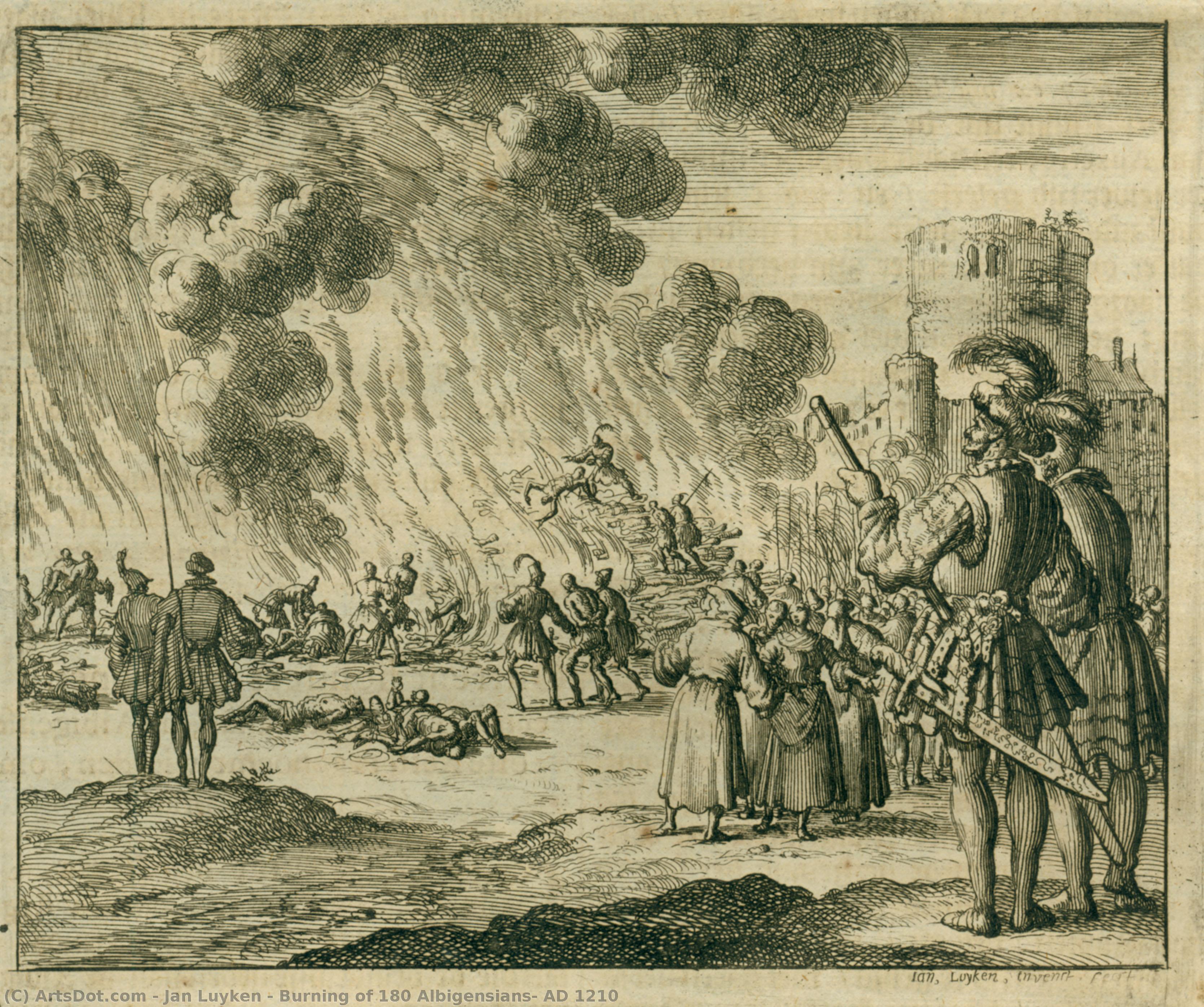 Burning Of 180 Albigensians, Ad 1210 — Johannes Luiken