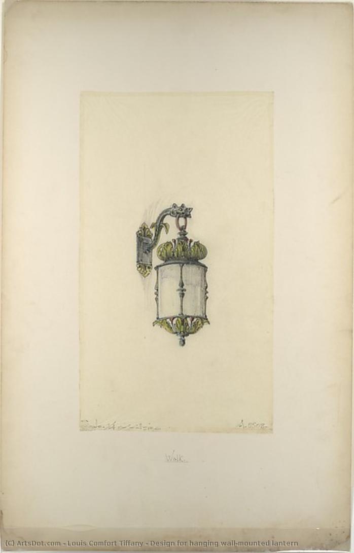 Design For Hanging Wall-mounted Lantern — Louis Comfort Tiffany