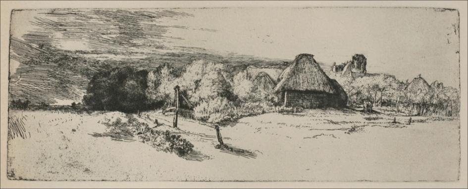 Landscape With A Ruined Tower And A Clear Foreground — Rembrandt Van Rijn