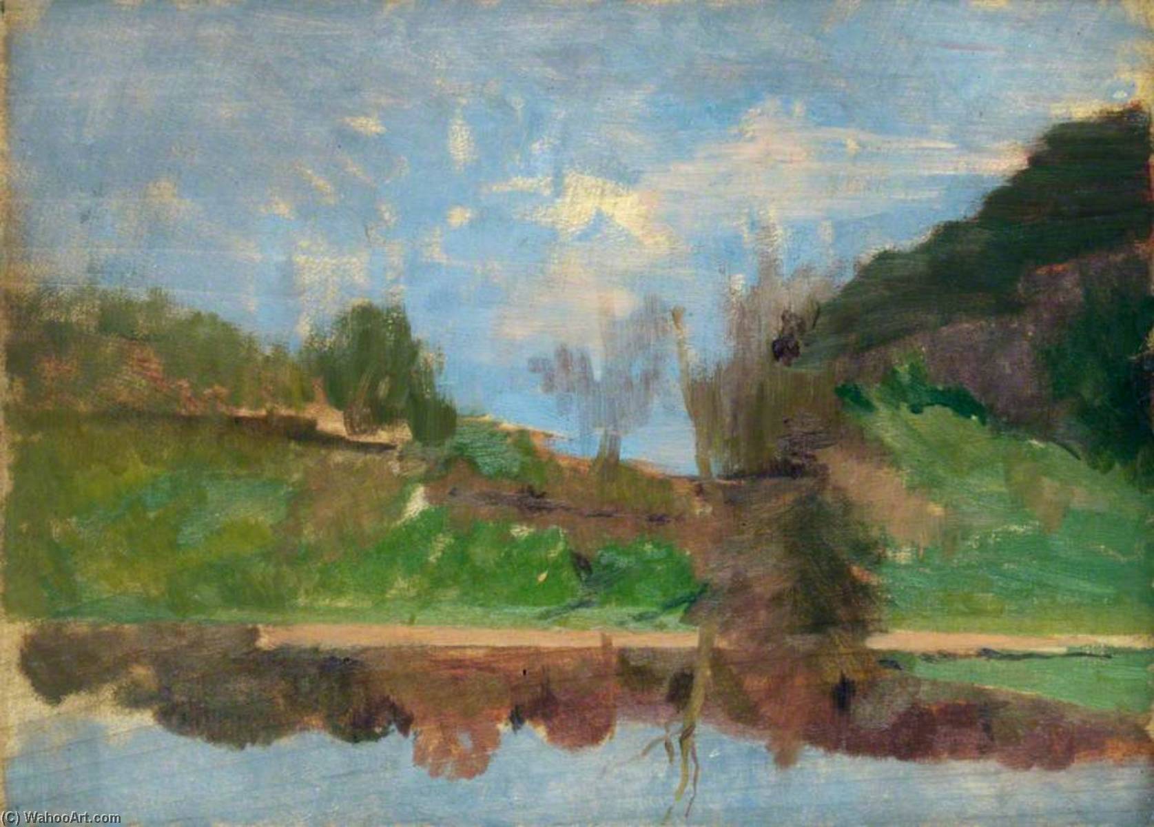 Trees By The Water (verso) — Miles Fletcher De Montmorency