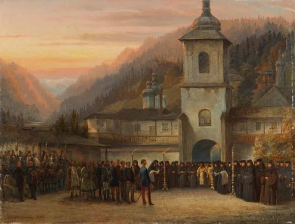 Română Vizita Domnească La O Mănăstire De Maici — Carol Szathmari